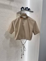 Gucc*2025新品上架 抽绳短袖花边长裤套装 定制Yb斜纹棉牛仔材质 多重水洗 质感柔软有型 贴肤舒适 系带短袖高腰直筒阔腿裤 上衣领口字母刺绣徽标 腰后侧