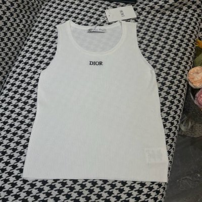 针织背心拿货 d家25春夏新款圆领Logo刺绣针织背心 颜色:2色 码数:Sml