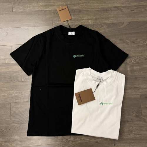 Burberry 巴宝莉 Bbr 25Ss荧光绿字母Logo立体印花圆领情侣短袖T恤-顶级高端品质 Color：白色 黑色 Size：S M L Xl Numb