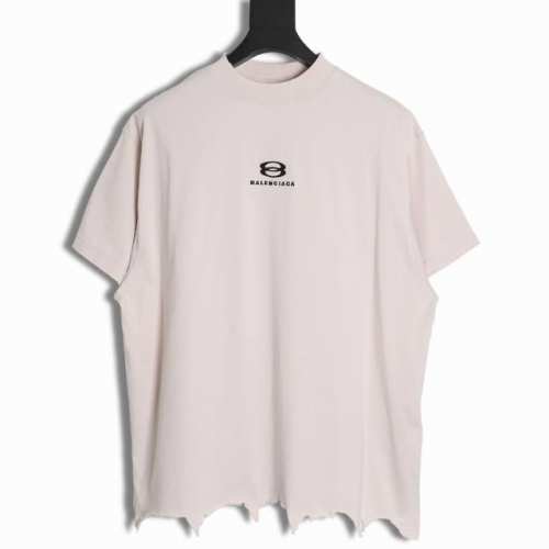 Balenciaga 巴黎世家 24Ss 双环小刺绣流苏短袖T恤 专柜 p7410两色购入开发 开年新季度的主线系列短袖 还是用到了大面积的水洗和破坏工艺 下摆