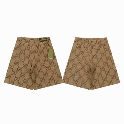 Gucci 古驰 经典双 G 老花满印字母Logo休闲情侣五分裤短裤-顶级原单版本 Color：卡其 Size：46 48 50 52 Number： 09 独