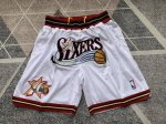 款号K05 顶级刺绣版本 Mitchell &Ness X Just Don联名费城76人队复古高街刺绣球裤 篮球短裤 Just Don Nba 球队球裤系列单