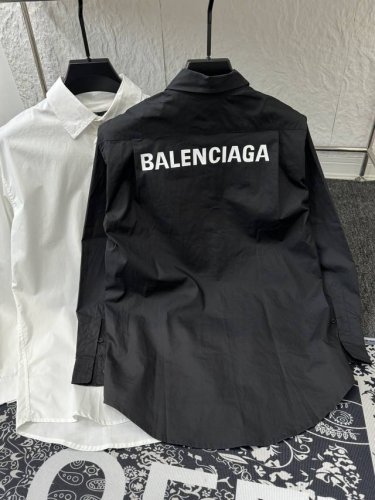 balenciaga 巴黎世家 25Ss Blcg 后背字母标识舒适吸汗透气纯棉长袖衬衫 轻奢主义，男女日常通勤穿搭必备单品，正确版本，随意对比！ 购入原版开模