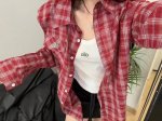 【Qx.8355】P210 新款 Alo 格子衬衣外套，黑色，红色，超级洋气大爆款！闭眼入！