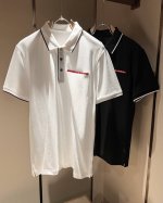 Prad*普*达 2025春夏季新款经典元素短袖Polo衫，经典大方的款式，可以穿十年都还是流行的那种，你一定要收藏几件，难得精致极致的款，你一定要收！好品味的