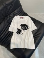 p170Maxmar*25春夏新款重工钉珠立体玫瑰短袖T恤 定制Yb原生全棉材质 透气舒适 质感十足 宽松短袖T恤裁剪 凸显品牌格调 采用克重纯棉制成 略带有弹