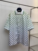 lv 路易渐变棋盘格翻领短袖衬衫 Size：S M L Xl