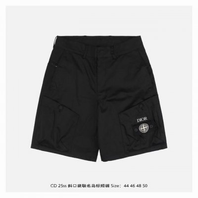 本地自取：490 dior/迪奥 25Ss 斜口袋联名岛标短裤 面料采用60S全棉高密斜纹贡缎面料，5A级长绒棉纱线，经纬密度200*120，购入原版打Ab色确