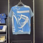 424 当天到货 现货现配 hermes 爱马仕针织衫短袖 原版面料 官网同款 非再生纱 高版本 独立定织面料 经历柔软定型 洗水不变形 面料无渐变色差 洗水不