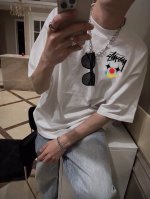 Stussy斯图西彩绘小丑圆领短袖半袖T恤 面料采用260克纯棉双纱食毛面料 双线二本针压线 久洗不变形 原版定制三标 高端进口印花 随意水洗 情侣可穿 男女同
