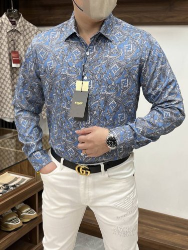 Fendi 芬迪- 2540Ss专柜时尚大爆款衬衫 休闲时尚外穿 内搭必备款 舒适好看上身可见 定制进口高端丝光面料 面料手感细腻 贴身舒适不扎肉 穿着时尚有型