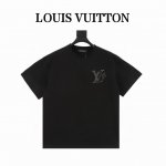 louis Vuitton 路易威登 背后字母烫钻短袖 新款2025Lv黑白双色，高端进口砖石烫钻工艺 三标齐全 ，280克高克重全棉。手感超好，做工细致，厚度