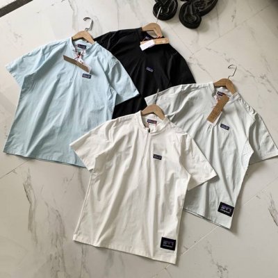 patagonia巴塔哥尼亚半拉链T恤短袖 颜色:黑色天蓝色 浅灰色 米白色 尺码：M-3Xl 详情尺码 请看最后一张图 熟悉的爆款配方！青岛外贸工厂p出品！