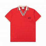 110 gucci/古驰 25Ss新款 海军领口袋Logo绣花Polo 颜色：兰 红 白 宝兰 码数：S M L Xl Xxl