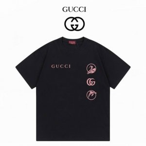 Gucci古驰 2025新款 280克双纱短袖 黑色 Xs-L