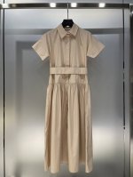 独家首发原单品质 Max* 25 新款单排扣翻领短袖衬衫连衣裙！配腰带收腰显瘦 超级温柔的豆沙粉 强烈推荐～Sml