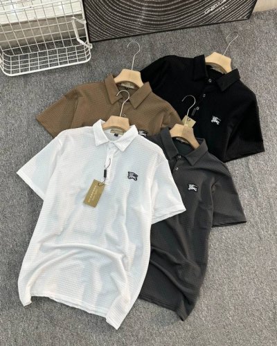burberry 巴宝莉战马免烫抗皱暗格纹休闲男士体恤短袖polo衫 舒适丝滑 光泽细腻 富有深浅不一的暗纹纹理面料 制作出来款式如此轻简儒雅饱含现代微商务的门
