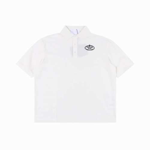 prada 普拉达 25Ss 刺绣徽标polo短袖 短袖T桖采用进口田岛绣花机制作辅料均开磨定制正确配置 黑色2025普拉达正品包装 克定制定染爽滑珠地 版型大