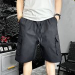 北面The North Face夏季新款 男女同款松紧腰个性潮流简约户外速干短裤 男士工装五分裤休闲裤 颜色:黑色 军绿色 灰色 尺码:M-4Xl