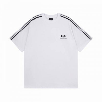 balenciaga 巴黎世家插肩袖拼色拉条前左胸口刺绣经典Logo短袖T恤 本市场No.1的质量 真正天花板品质 全部原版开发注意细节图 避免被盗图商家混发