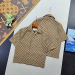 尺码S-Xl高端定制 2025夏装新品男女同款情侣Gucci 古驰牛仔衬衫薄款外套 有配套短裤 购入原版开模打造，全套定制辅料，细节决定成败 古驰 Gucci