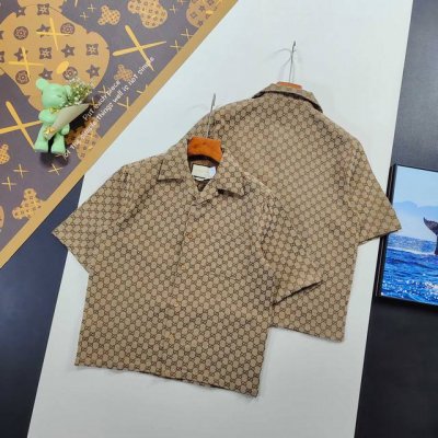 尺码S-Xl高端定制 2025夏装新品男女同款情侣Gucci 古驰牛仔衬衫薄款外套 有配套短裤 购入原版开模打造，全套定制辅料，细节决定成败 古驰 Gucci