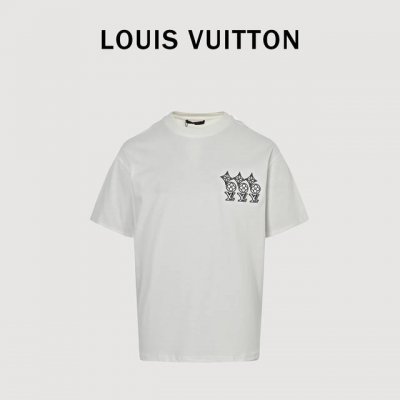 Louis Vuitton 路易威登 25Ss 三花刺绣字母短袖T恤 购入原版开发！整衣重工高端刺绣不起皱！区别于市面通货垃圾版本！面料采用320克重纯棉，定制