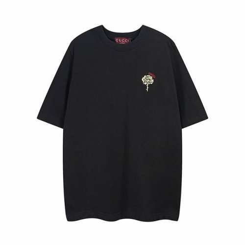 25Ss新款玫瑰花刺绣纯原版本 Gucci古驰 拉条螺纹领口，立体净色刺绣圆领T恤，采用立体刺绣工艺，区别于普通的绣花，定织纯棉双纱280克面料，舒适透气不易变