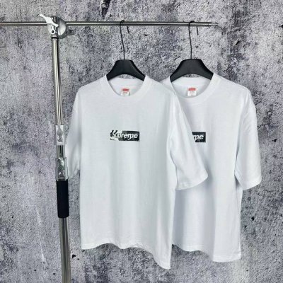 1089 挂拍 Supreme Ss25 Week7 迈阿密开业限定 Miami Box Logo Tee 迷彩Logo印花百搭短袖T恤 男女同款 白色 面料：