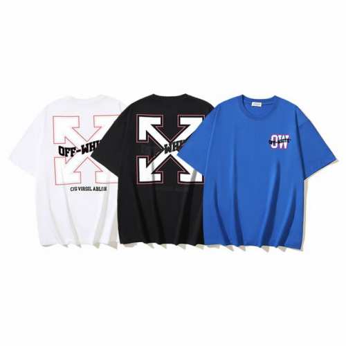 1130# Off-White纯棉260G重磅Ow箭头印花短袖T恤 黑色 白色 蓝色 S M L Xl