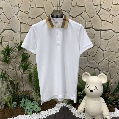panda版本 供货 #代购级 巴宝莉 Burberry博柏利 撞色休闲套头短袖polo衫 男款 白色 巴宝莉 2025Ss夏季新款字母Logo翻领polo衫