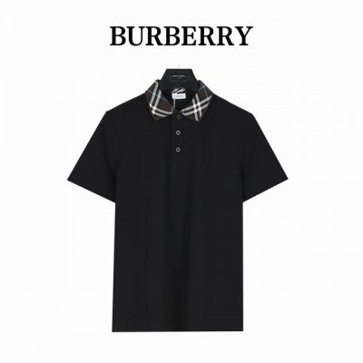 burberry 巴宝莉 25Ss新款领口格纹短袖polo衫 原版品质欢迎对比 1:1经典复刻 合身版型polo 衫 选用专柜优质大网眼布珠地棉面料打造 跟市场