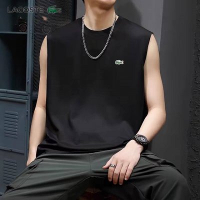 Lacoste 法国鳄鱼纯棉高支休闲背心 定制主标 辅料 水洗齐全 甄选250克32支紧密纺双纱纯棉面料 质感厚实但是透气性良好 定制硅胶印花 整件衣服垂坠感非