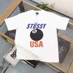 上新 款号：Xbnb088 2025新款Stussy斯图西Usa黑8图案Logo印花休闲情侣宽松短袖T恤，经典永远不会过时、人手必备款，260G纯棉精梳棉不起球