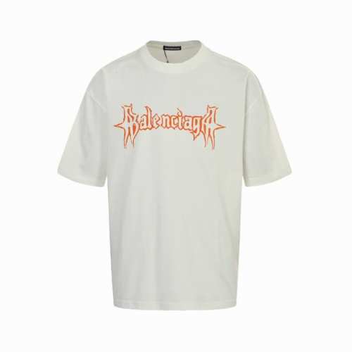 balenciaga 巴黎世家 25Ss 梵文字母植绒印花短袖 面料采用定制240G 26支特滑双股精棉平纹高密无尘全棉布料。前幅高密度加厚，走线平整，代工品质