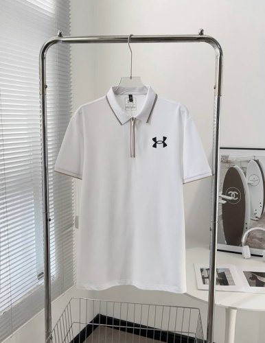 605# Under Armour安德玛高档精品拉链polo衫 夏季新品 绝对高品质的东西，不论是面料还是做工很上档次的一款，面料采用冰丝速干面料，有弹力上身不