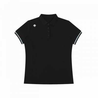 2025Descentegolf迪桑特高尔夫Field系列女士短袖polo衫 春夏新品 这是一款修身防晒短袖polo衫，使用经典确诊针纺梭面料制成的短袖polo