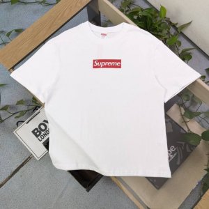 上新 款号 Bm2011 2025新款Supreme经典红色图案字母Logo印花休闲情侣宽松短袖T恤 经典永远不会过时 人手必备款 250G纯棉精梳棉不起球不起