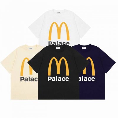 palace X麦当劳Fw25系列麦门M字母大Logo印花圆领短袖T恤男女同款 颜色： 白色 黑色 杏色 藏蓝色 尺码：M L Xl Xxl 价格p： 三标齐