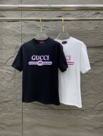 Ss古家纯棉最新面料 最高版本 胸前渐变Gucci字母发泡工艺经典标识图案Logo时尚简约潮流短袖，最顶级的品质专柜原单短袖，顶级制作工艺进口面料，专柜款独特设