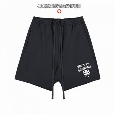巴黎世家Balenciaga Bbis流墨基础款印花双股400克纯棉毛圈男女情侣款短裤 面料 独家定制面料采用400G纯棉毛圈面料市场找不到第二家 可以说一条短
