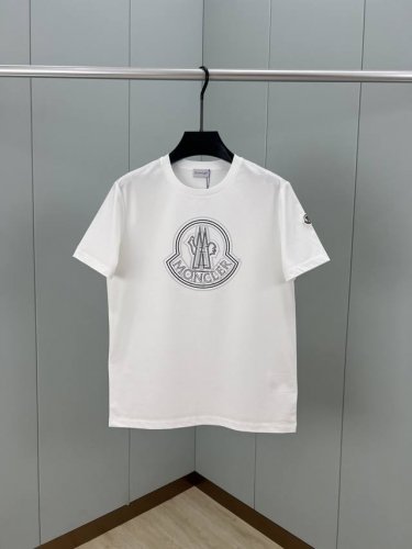 moncler 25春夏新品品牌Logo双色印花标识短袖T恤，定制80支双股丝光棉面料；黑色 白色 S～Xxxl 可定制4Xl、5Xl