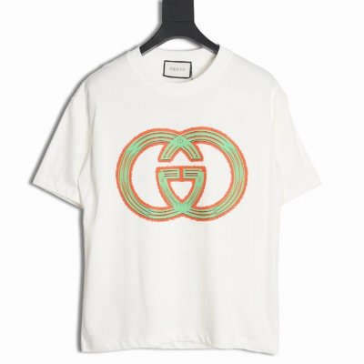 本地自取180 gucci 古驰 24Ss 大双G短袖T恤 面料采用定制240G 26支特滑双股精棉平纹高密无尘全棉布料。前幅高密度加厚，走线平整，代工品质，全