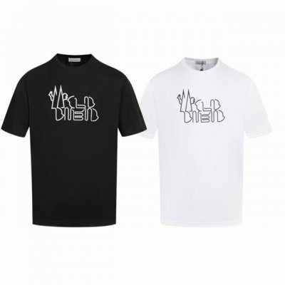 上新款号：M1078 2025早春Moncler 蒙口 官网同款印花图案 双纱纯棉短袖 - 260G双纱纯棉顶级面料 手感柔软 百分百纯棉独家出货 定染硫化黑无