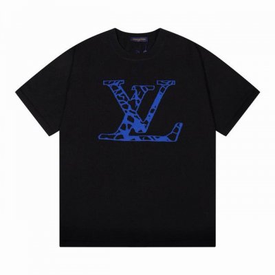 lv驴家蓝色大Logo圆领提花针织T恤短袖 颜色 白色 黑色 码数 M L Xl Xxl