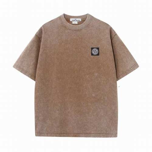 上新 Stoneisland石头岛水洗做旧复古夏季新款小方标工装十字徽标短袖T恤 重工水洗做旧效果工艺 区别市场通货 经典袖章 320G纯棉双纱面料 宽松版型