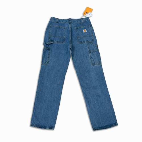 K055 Carhartt Wip卡哈伐木工日系工装风牛仔裤 定制原版Logo扣，Ykk拉链门襟，顺滑易拉！ 很多位置都有套结加固，车工扎实！ 整体剪裁采用了立