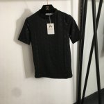 款号20252103 Marine Serr*新款 月亮印花立领短袖T恤， 黑色，S-Xl， M码；胸围84，袖长21，衣长56