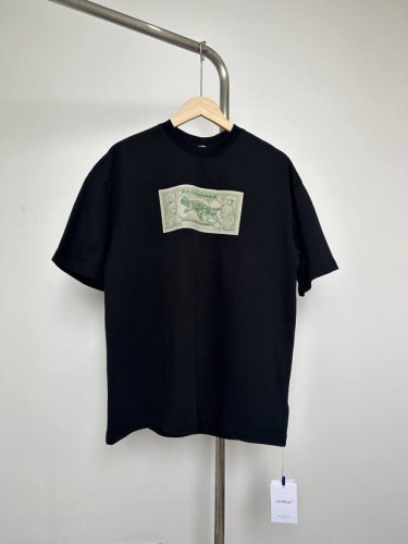 挂拍细节 款号 Of47 顶级版本 off-White新品爆款Ow25Ss 使钱巨鳄 钞票图案短袖T恤 oversize版型 最大码可穿到220斤左右 胖子也可