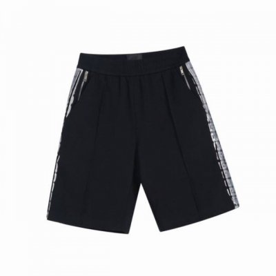 纪梵希 Givenchy 夏季新款 刺绣字母拼接织带休闲短裤 采用360克高品质牛肚纯棉面料、舒适柔软透气 休闲宽松版型 潮流短裤男女同款 Color：黑色 S